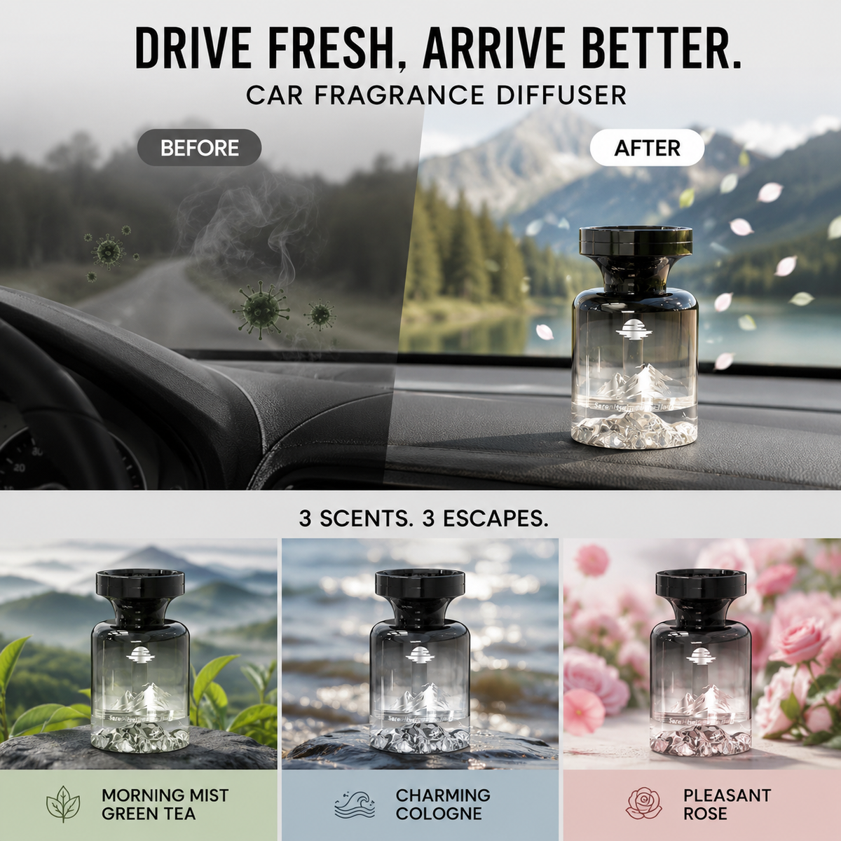 🥳2026 HOT SALE🚗🌿 Long-Lasting Car Air Freshener – Natural plant extracts, eliminates smoke 💨✨