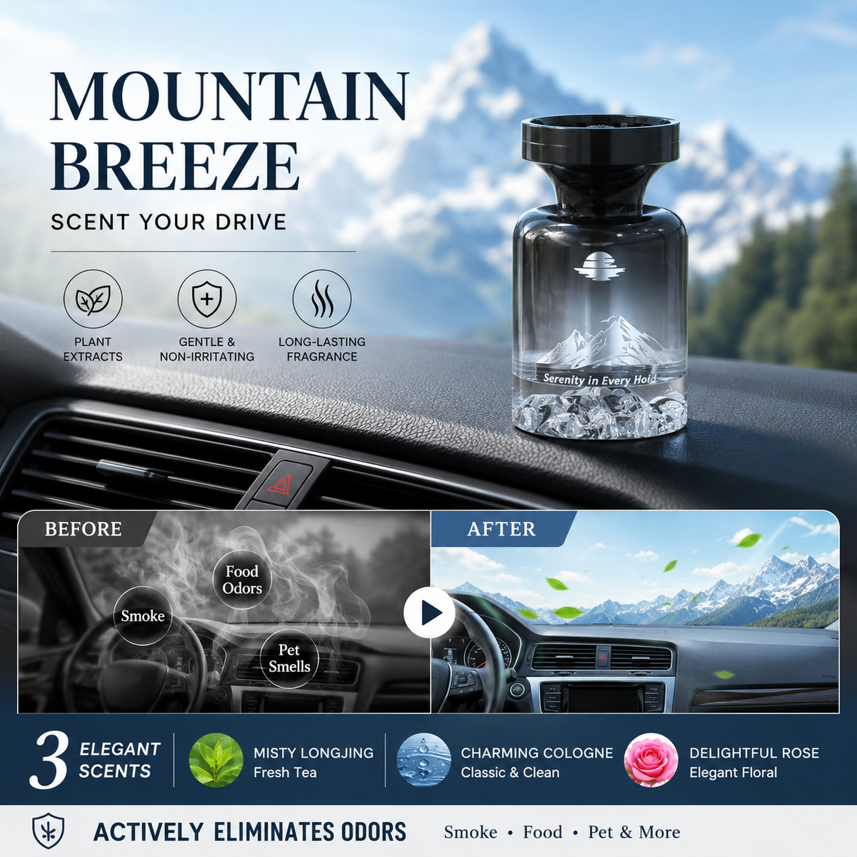 🥳2026 HOT SALE🚗🌿 Long-Lasting Car Air Freshener – Natural plant extracts, eliminates smoke 💨✨