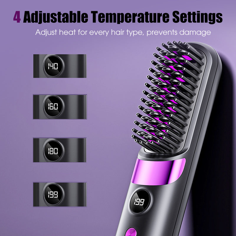 🥳2026 HOT SALE💇‍♀️3‑in‑1 Cordless Hair Straightening Brush ✨🌿