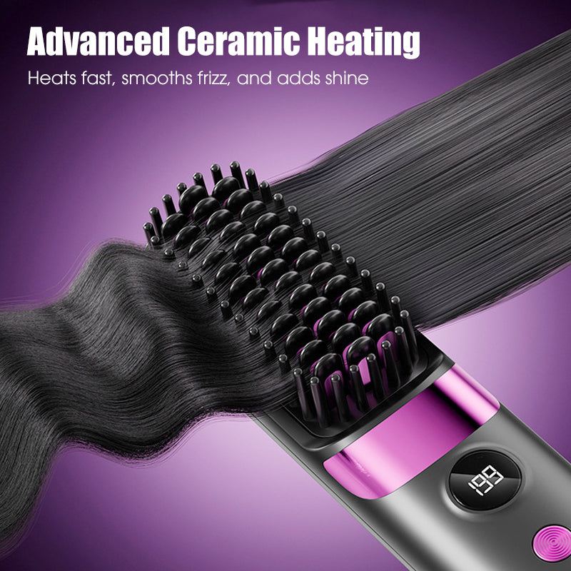 🥳2026 HOT SALE💇‍♀️3‑in‑1 Cordless Hair Straightening Brush ✨🌿