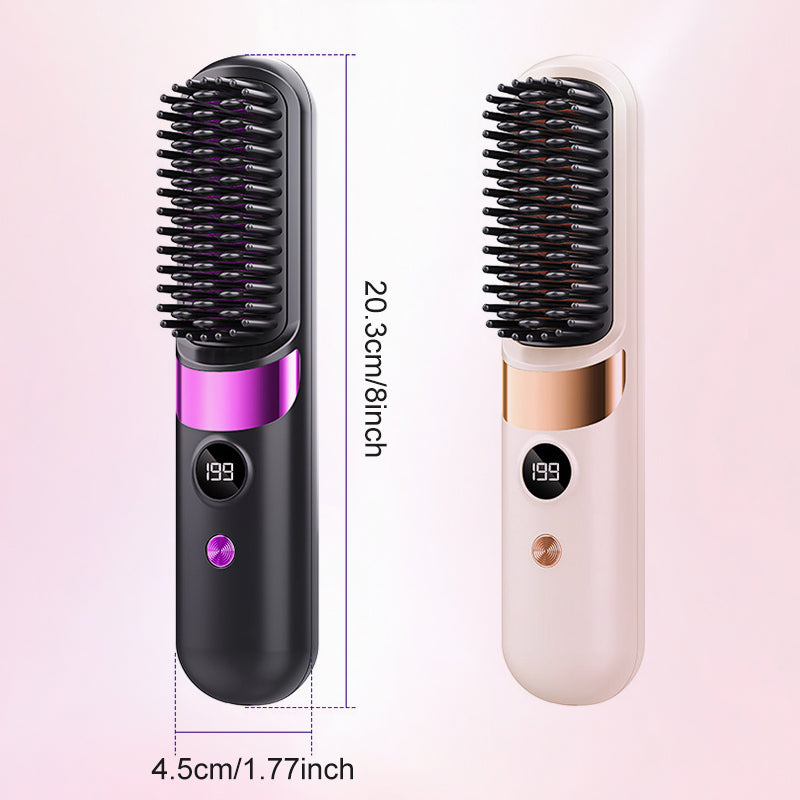 🥳2026 HOT SALE💇‍♀️3‑in‑1 Cordless Hair Straightening Brush ✨🌿