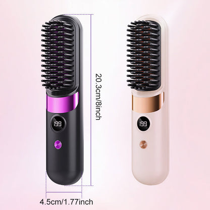 🥳2026 HOT SALE💇‍♀️3‑in‑1 Cordless Hair Straightening Brush ✨🌿