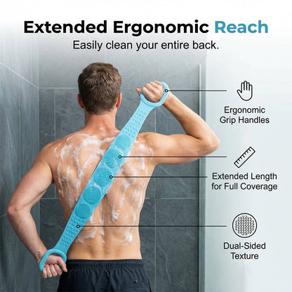 Dual-Sided Silicone Back Scrubber