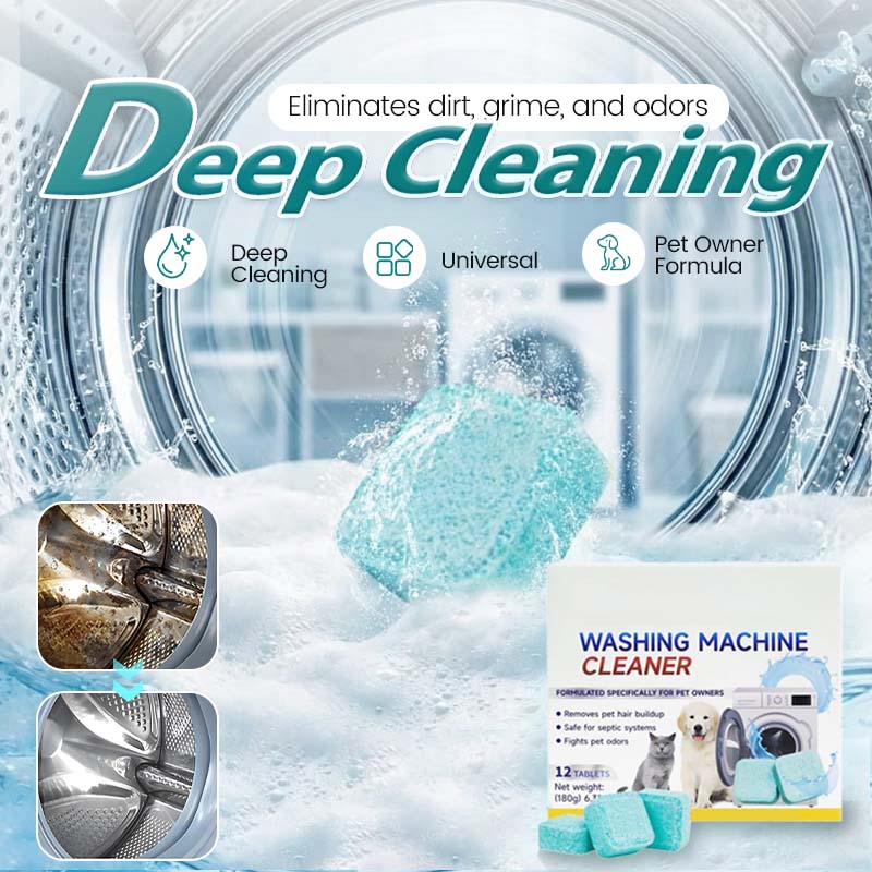 🧼Washing Machine Cleaner Tablets – Pet Hair & Odor Remover, Universal for Front & Top Load Washers