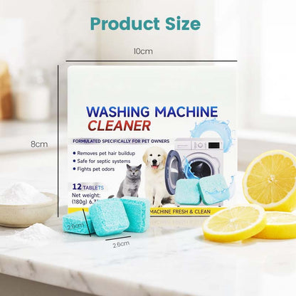 🧼Washing Machine Cleaner Tablets – Pet Hair & Odor Remover, Universal for Front & Top Load Washers