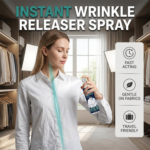 👔✨ Travel-Ready Wrinkle-Reducing Fabric Spray – No-Iron Clothing Refresher for Smoother, Fresher-Looking Clothes