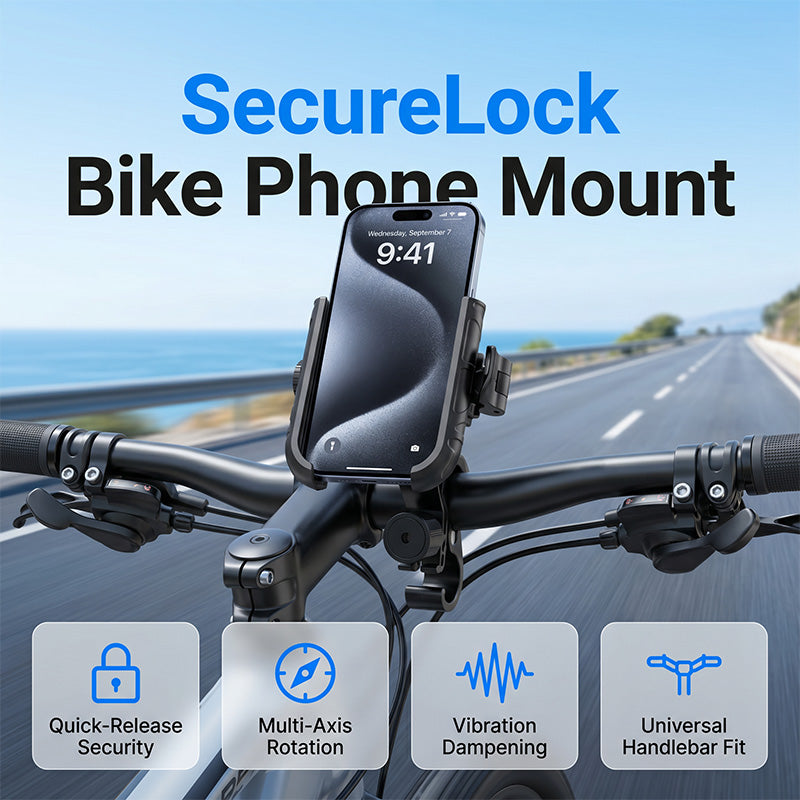 🎉 🚴‍♂️ Quick-Release Bike Phone Mount – SecureLock & Shockproof Padding 📱