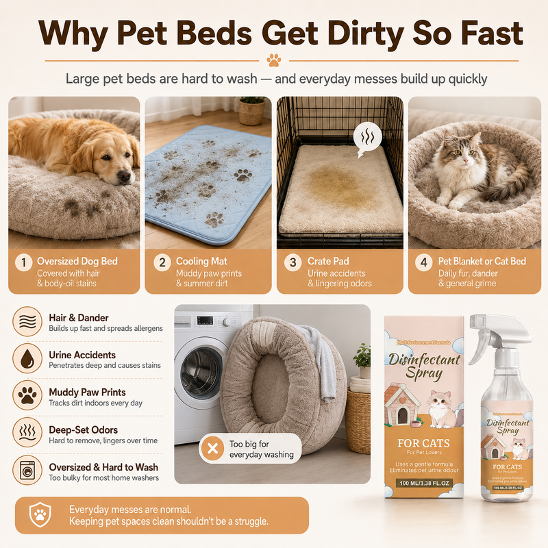 🔥HOT SALE 🔥No-Wash Pet Bed Stain and Odor Remover Spray