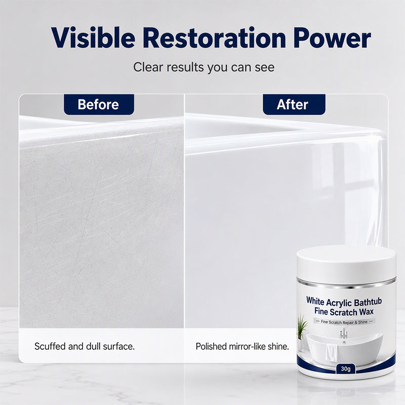 White Acrylic Bathtub Fine Scratch Repair Wax – Quick-Fix Surface Restorer