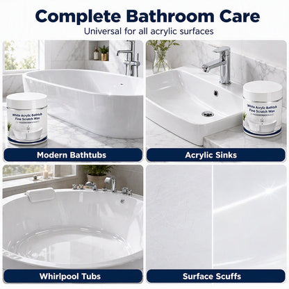 White Acrylic Bathtub Fine Scratch Repair Wax – Quick-Fix Surface Restorer