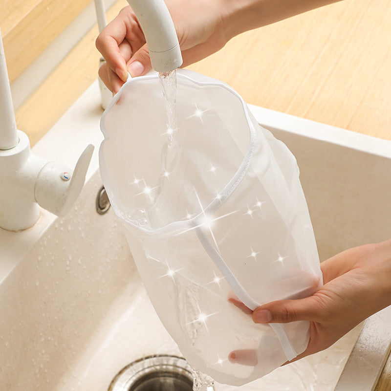 🥬No-Mess Fine Mesh Nylon Strain Bag – Reusable Food Filter Bag for Squeezing Vegetable Water, Straining Juice