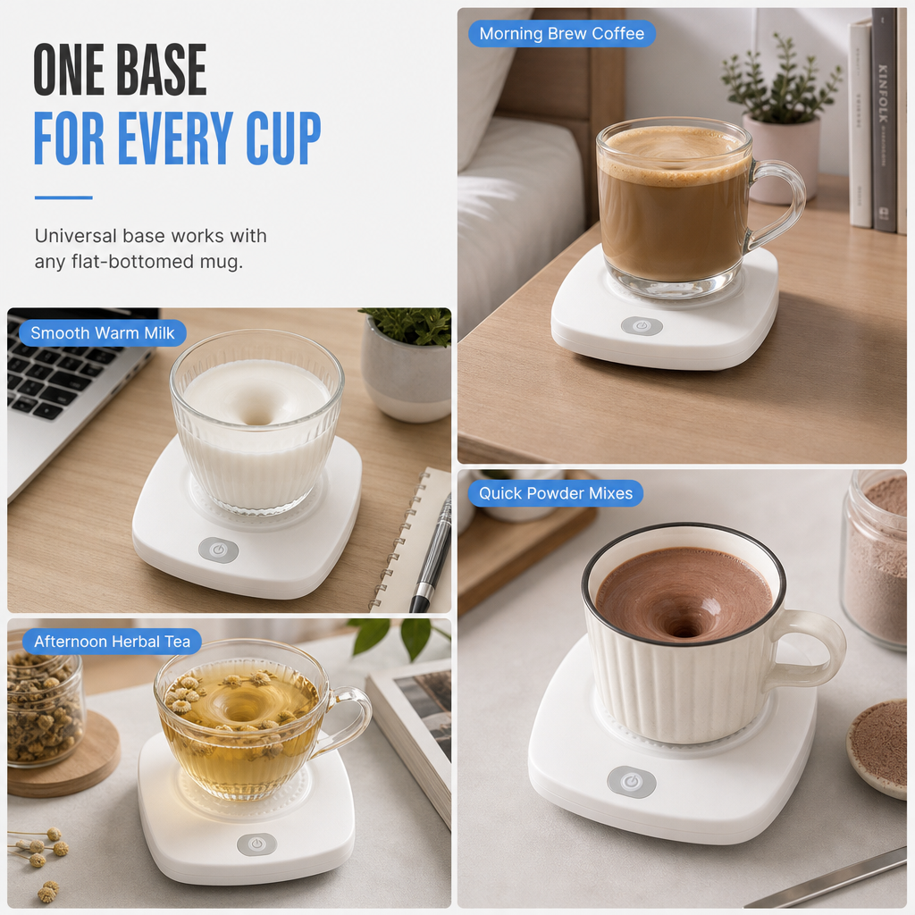 ☕ Magnetic Stirring Base – USB Rechargeable Automatic Cup Mixer
