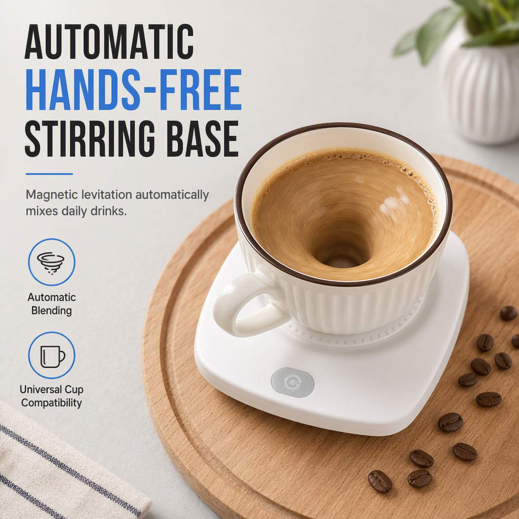 ☕ Magnetic Stirring Base – USB Rechargeable Automatic Cup Mixer