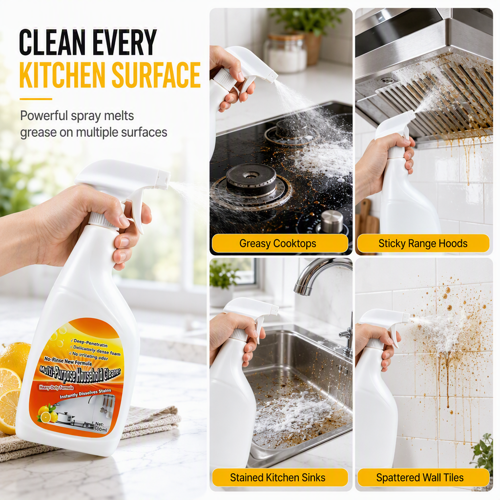 🧽 Multi-Purpose Kitchen Degreaser Spray – Heavy-Duty Grease & Grime Cleaner