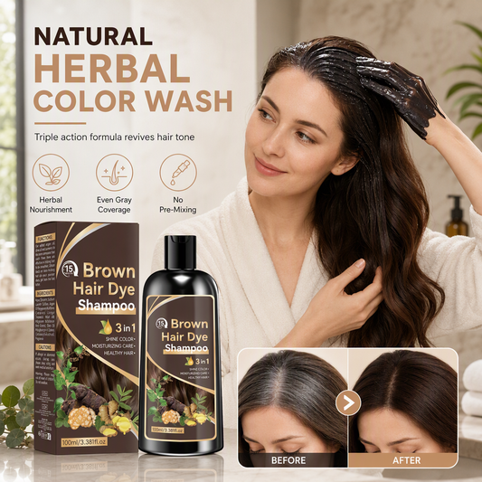 🥳2026 HOT SALE🧴✨Hair Dye Shampoo – herbal ginger & ginseng, 15-min salon color, easy wet application.  💇‍♀️💚