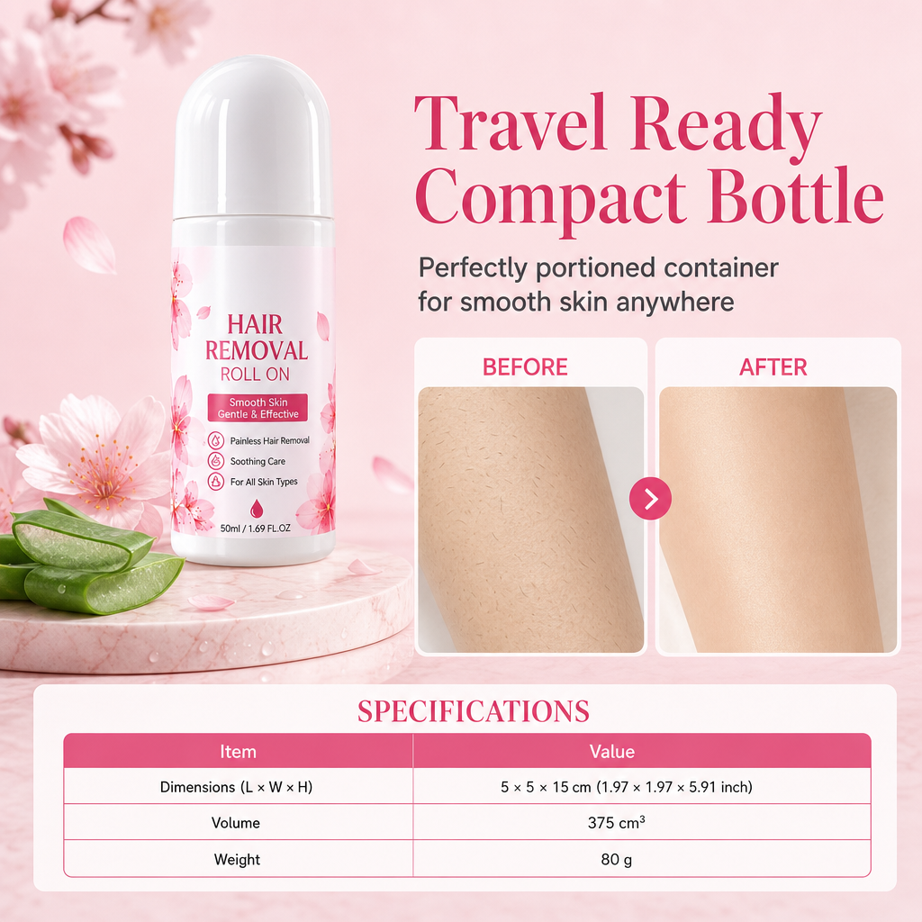 🌸 Smooth Roll-On Hair Remover – Gentle Body Hair Removal for Silky Skin