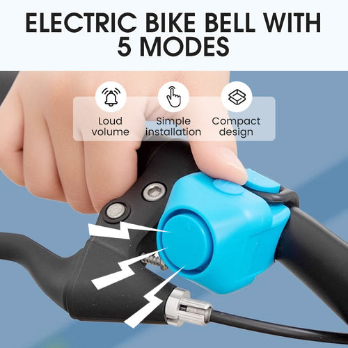 🔔 Electric Bike Bell – 5 Sound Modes Rechargeable Bicycle Horn for Safer Riding