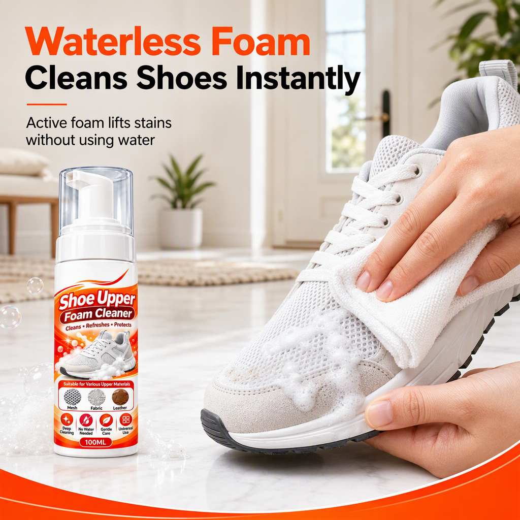 👟🔥Rinse-Free Foam Shoe Cleaner for Multiple Surfaces ✨
