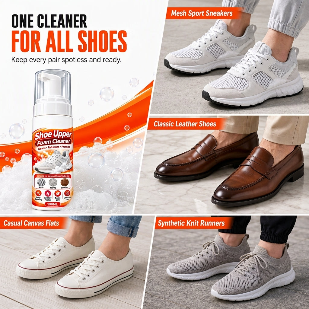 👟🔥Rinse-Free Foam Shoe Cleaner for Multiple Surfaces ✨