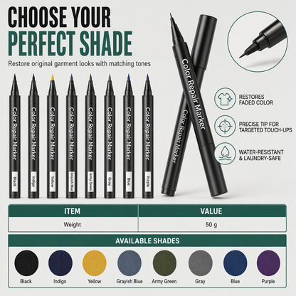 Restore Faded Fabric Instantly! Cotton & Linen Color Repair Pen