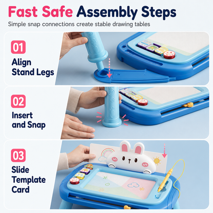 🎨👶 4-in-1 Evolving Magnetic Drawing Board for Kids |removable feet & zero smudges