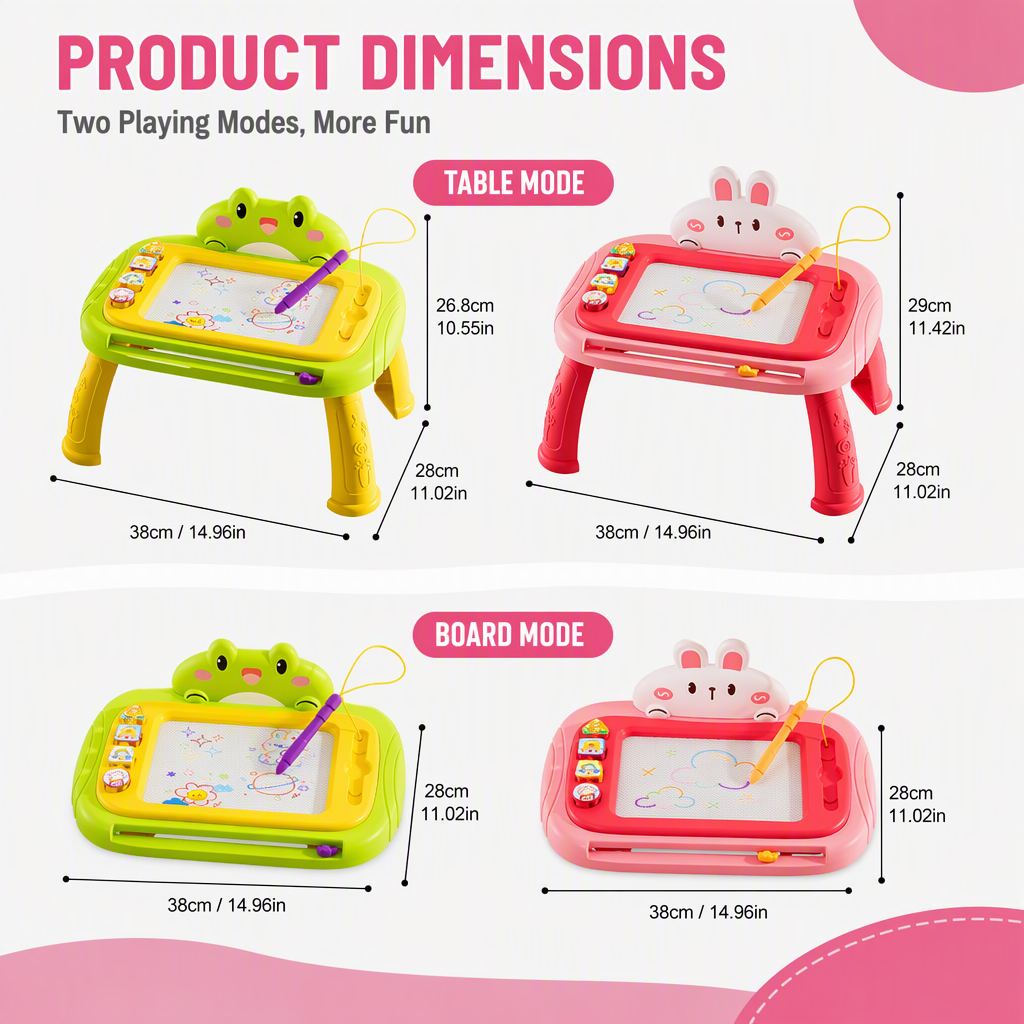 🎨👶 4-in-1 Evolving Magnetic Drawing Board for Kids |removable feet & zero smudges