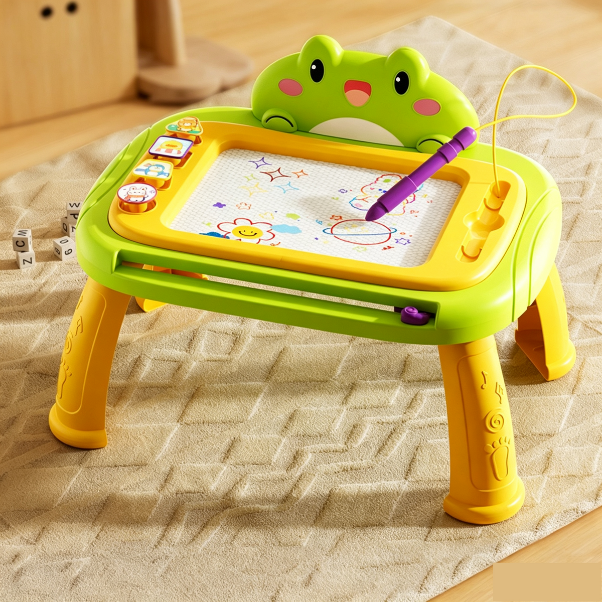 🎨👶 4-in-1 Evolving Magnetic Drawing Board for Kids |removable feet & zero smudges