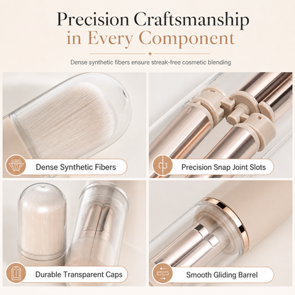 🖌️Portable Retractable Makeup Brush Set – Multifunctional Travel Cosmetic Tool
