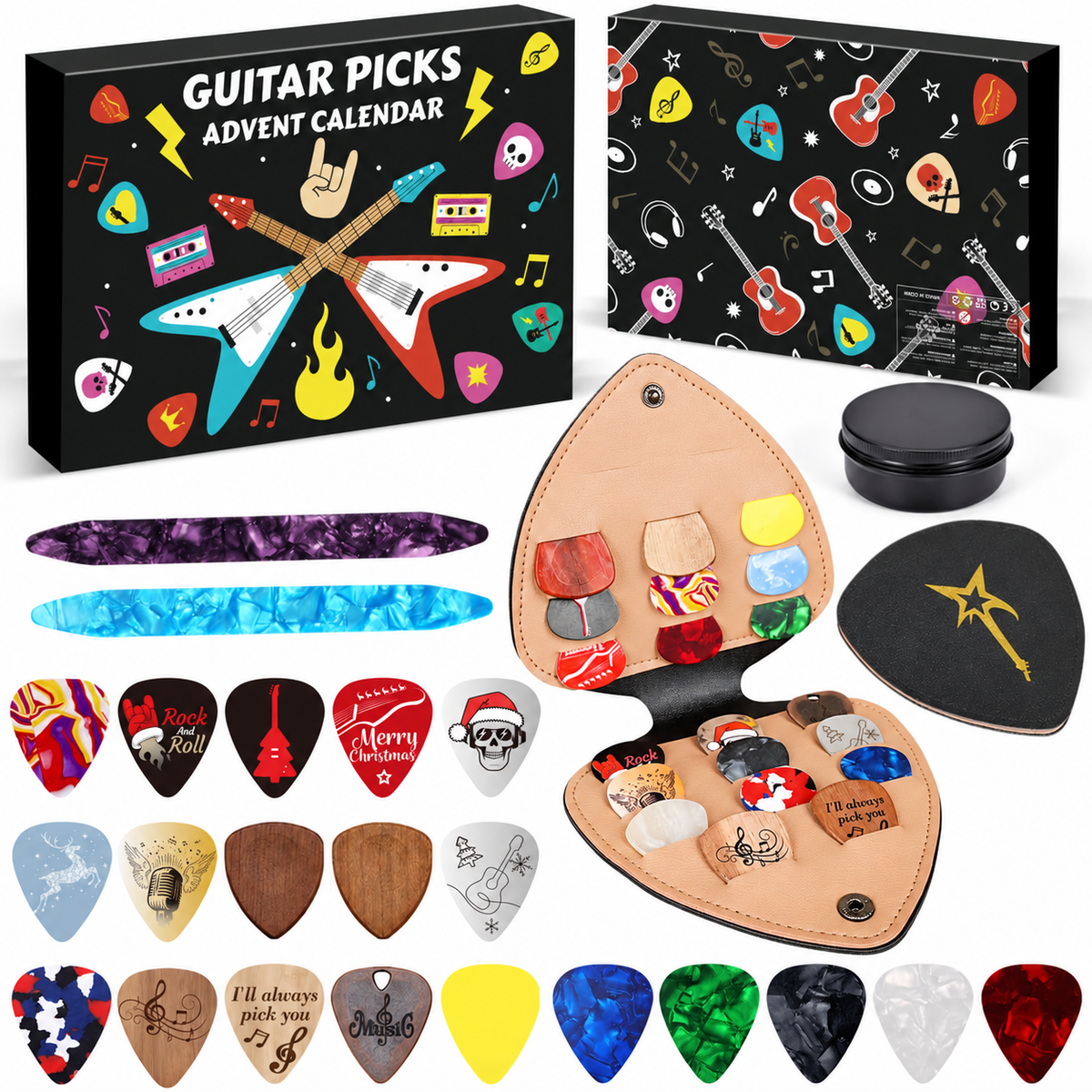 🎄🎸 Christmas Guitar Pick Countdown Blind Box