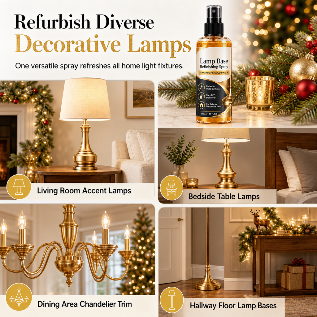 ✨ Metallic Gold Restoration Spray – DIY Lamp & Home Decor Refinishing
