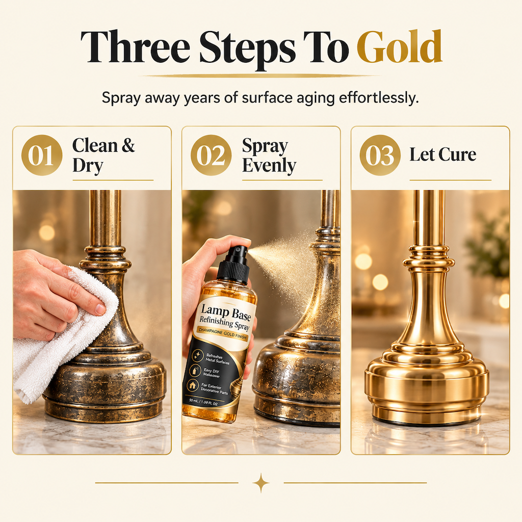✨ Metallic Gold Restoration Spray – DIY Lamp & Home Decor Refinishing